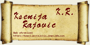 Ksenija Rajović vizit kartica